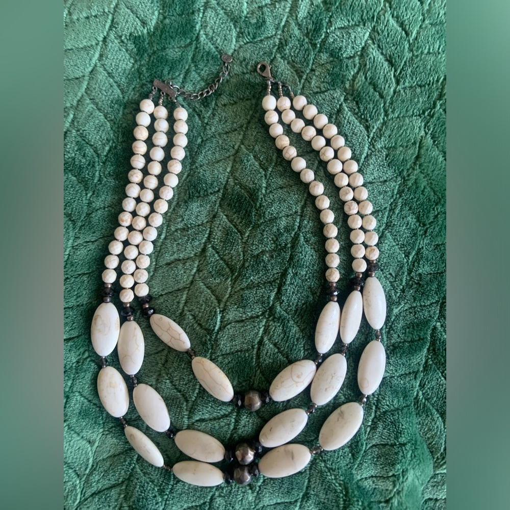 Silpada Howlite and Smoky Quartz Beaded Necklace